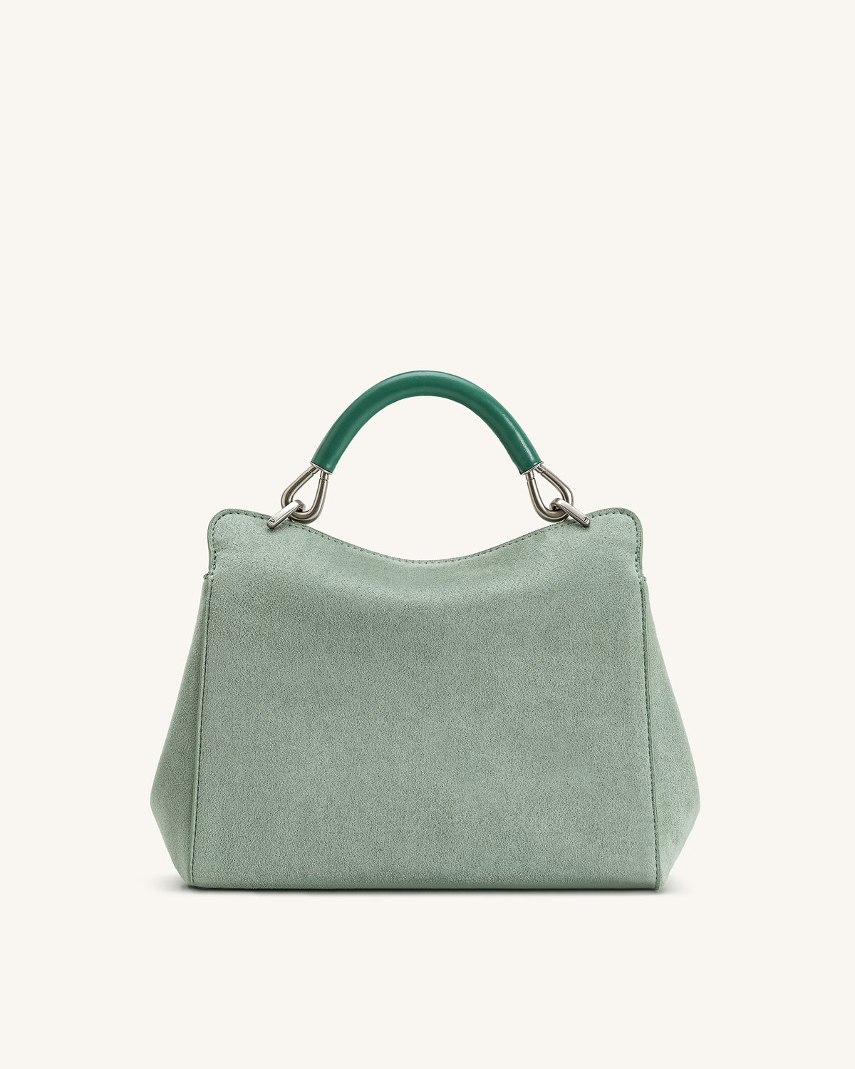 Lucia Classic Faux Suede Top Handle Bag - Matcha Green | JW PEI