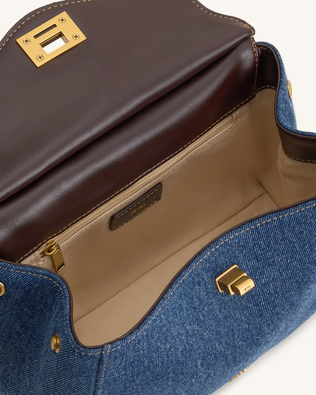 Lucia Classic Handbag - Blue Denim | JW PEI