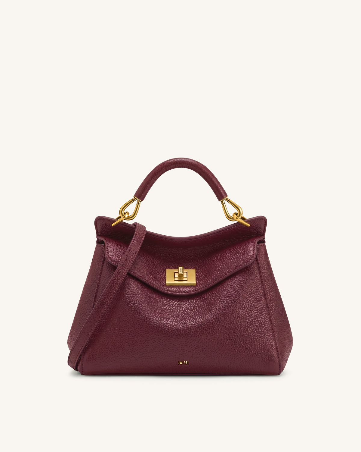 Lucia Classic Top Handle Bag - Deep Burgundy | JW PEI