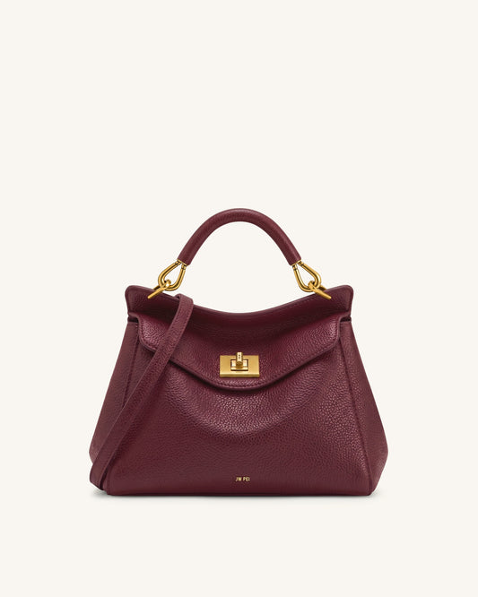 Lucia Classic Top Handle Bag - Deep Burgundy | JW PEI