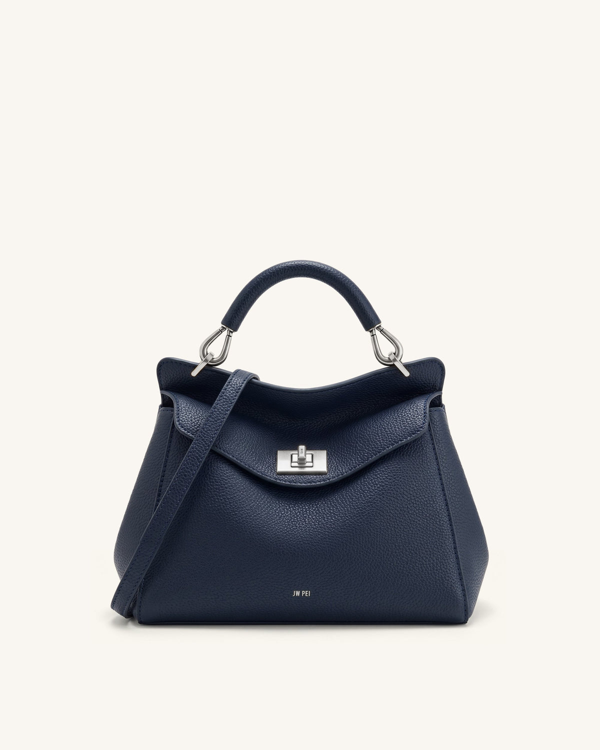 Lucia Classic Top Handle Bag - Navy Blue | JW PEI