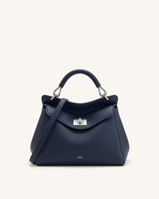 Lucia Classic Top Handle Bag - Navy Blue | JW PEI
