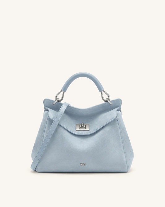 Lucia Classic Faux Suede Top Handle Bag - Light Blue | JW PEI