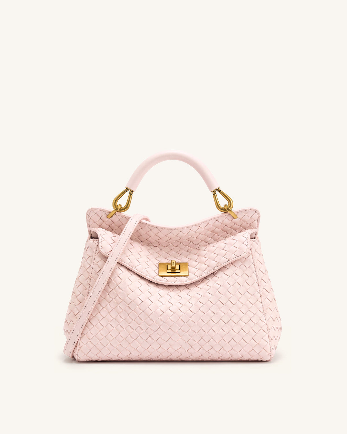 Lucia Classic Woven Top Handle Bag - Pink | JW PEI