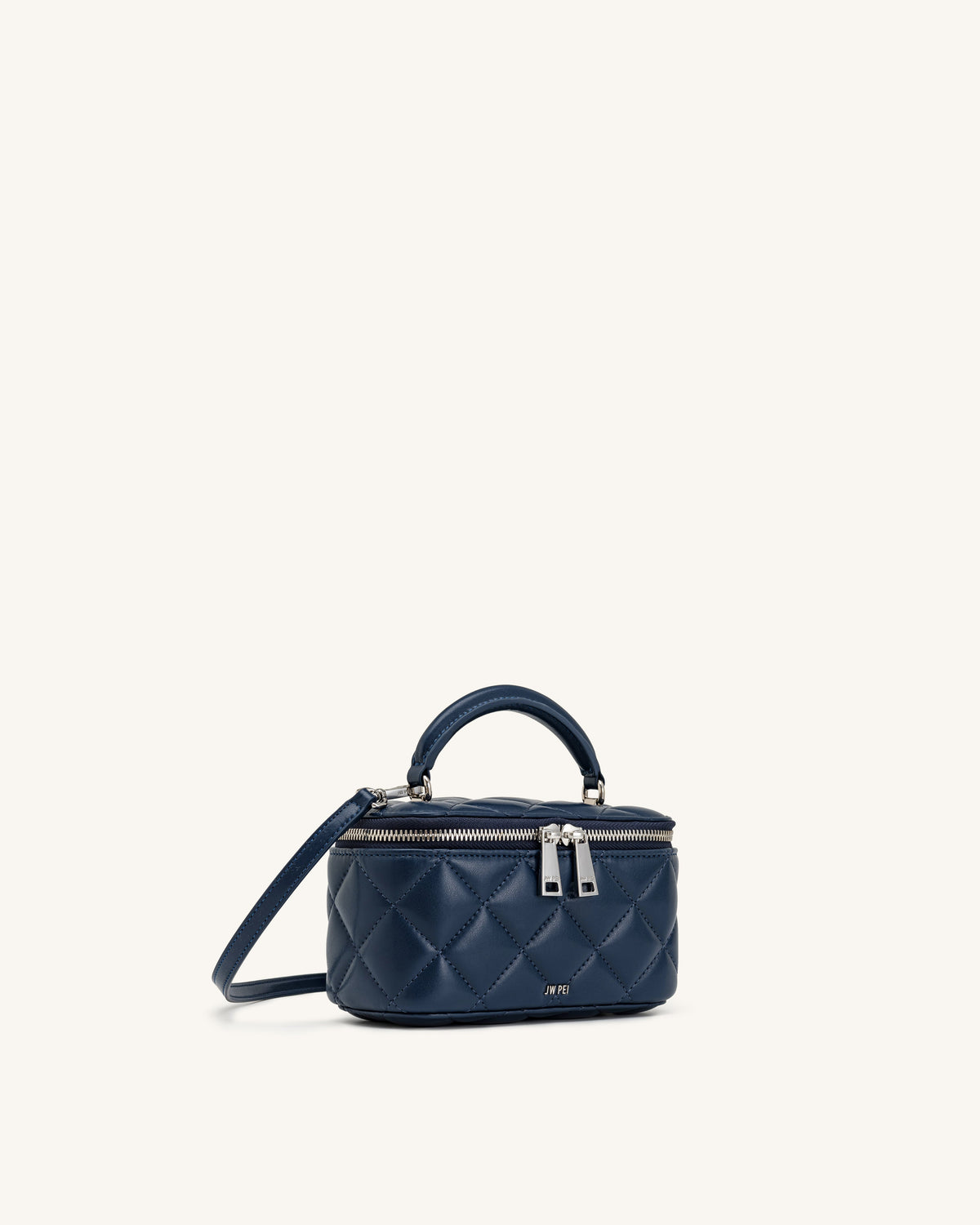 Vivienne Quilted Vanity Top Handle Bag - Navy | JW PEI