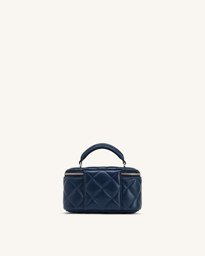 Vivienne Quilted Vanity Top Handle Bag - Navy | JW PEI