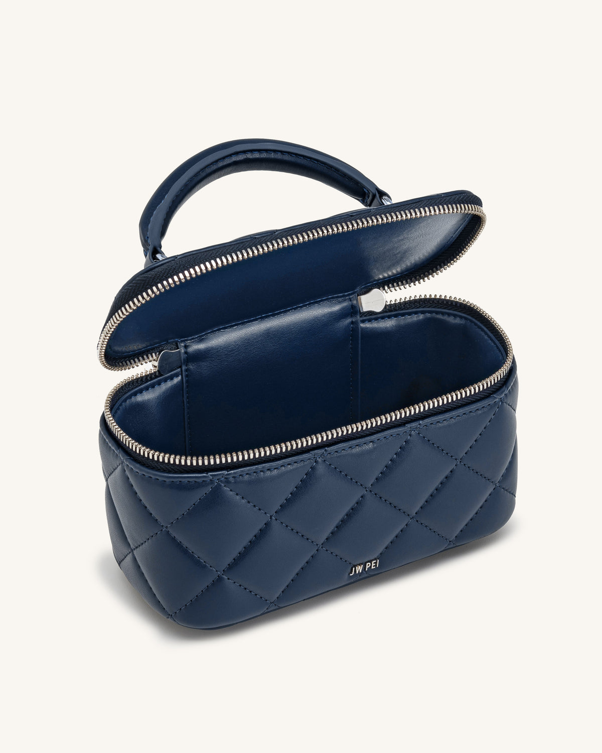 Vivienne Quilted Vanity Top Handle Bag - Navy | JW PEI