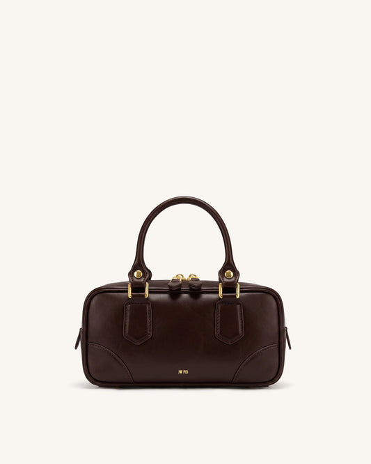 Odette Boston Top Handle Bag - Dark Brown | JW PEI