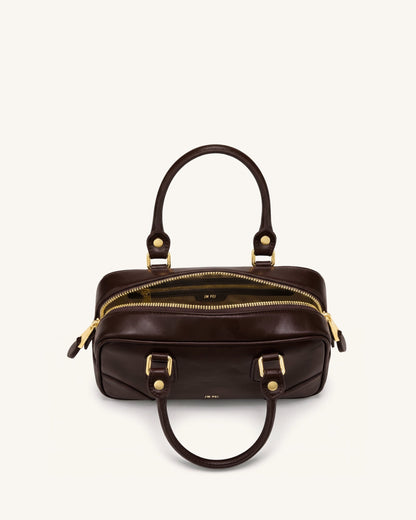 Odette Boston Top Handle Bag - Dark Brown | JW PEI