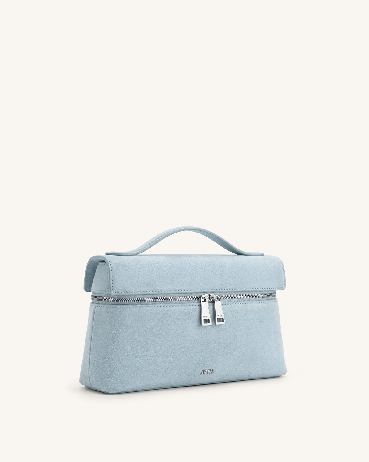Thea Faux Suede Top Handle Bag - Light Blue | JW PEI