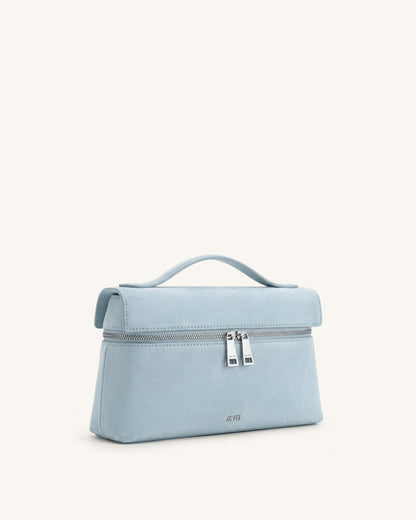 Thea Faux Suede Top Handle Bag - Light Blue | JW PEI