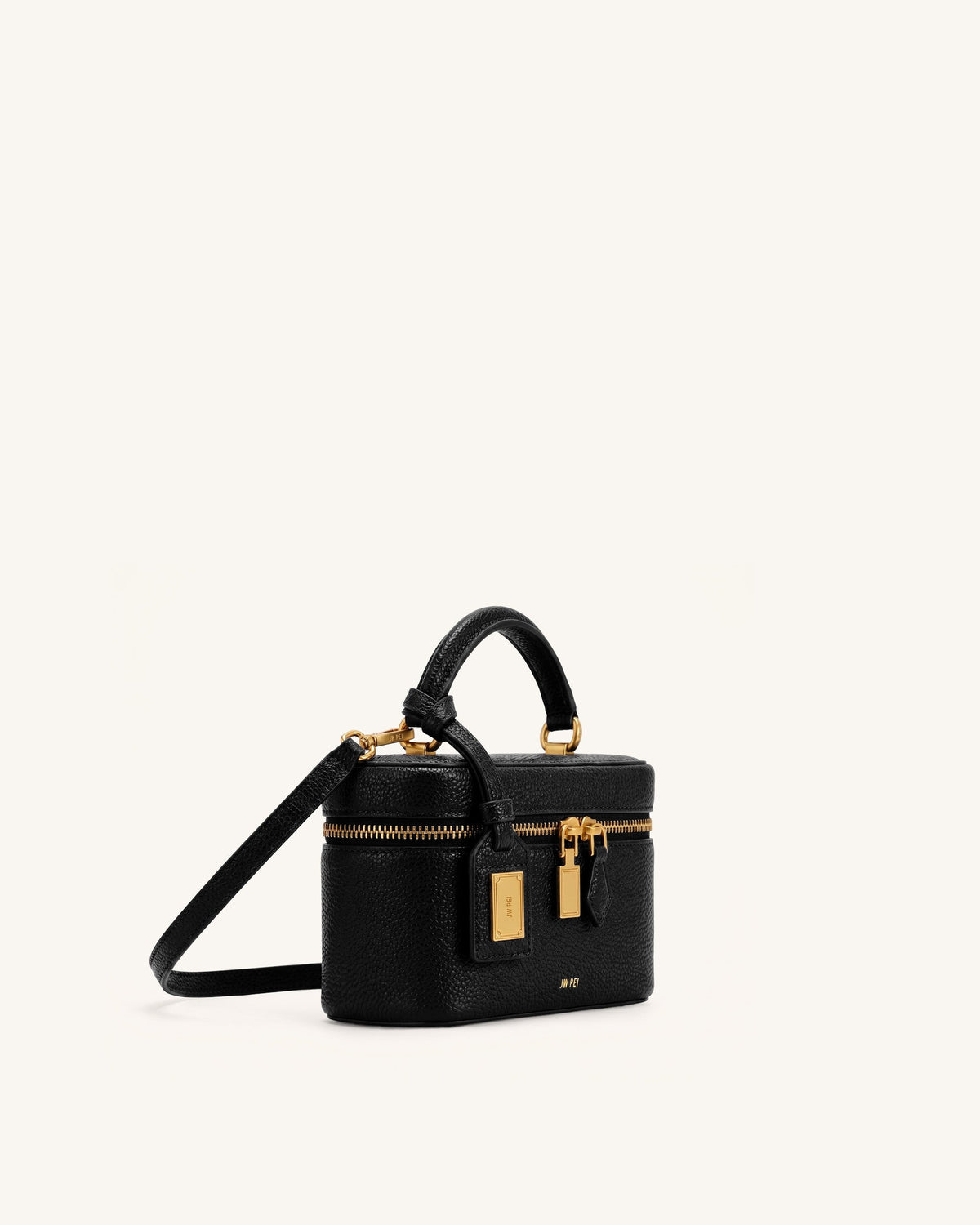 Cleo Box Shape Top Handle Bag - Ink Black | JW PEI