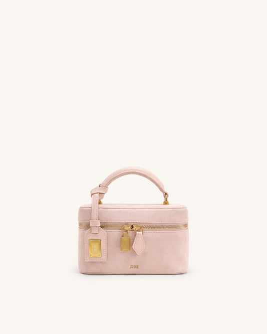 Cleo Faux Suede Box Shape Top Handle Bag - Pink | JW PEI