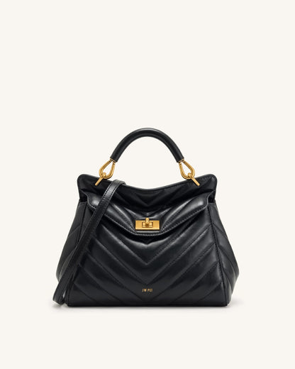 Lucia Classic Top Handle Bag - Jet Black | JW PEI