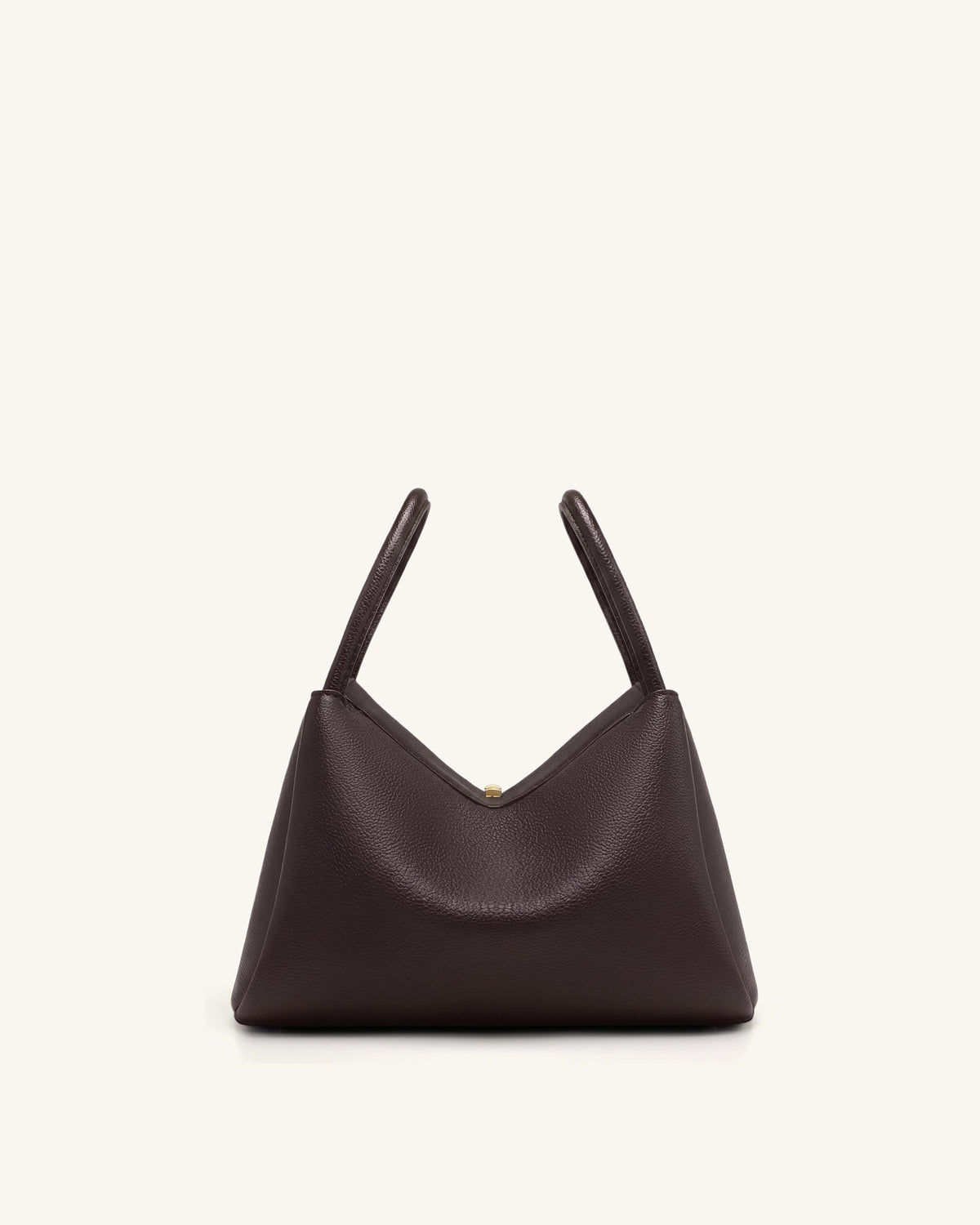 Maelle Dachshund Charm Double Handle Bag - Dark Brown | JW PEI