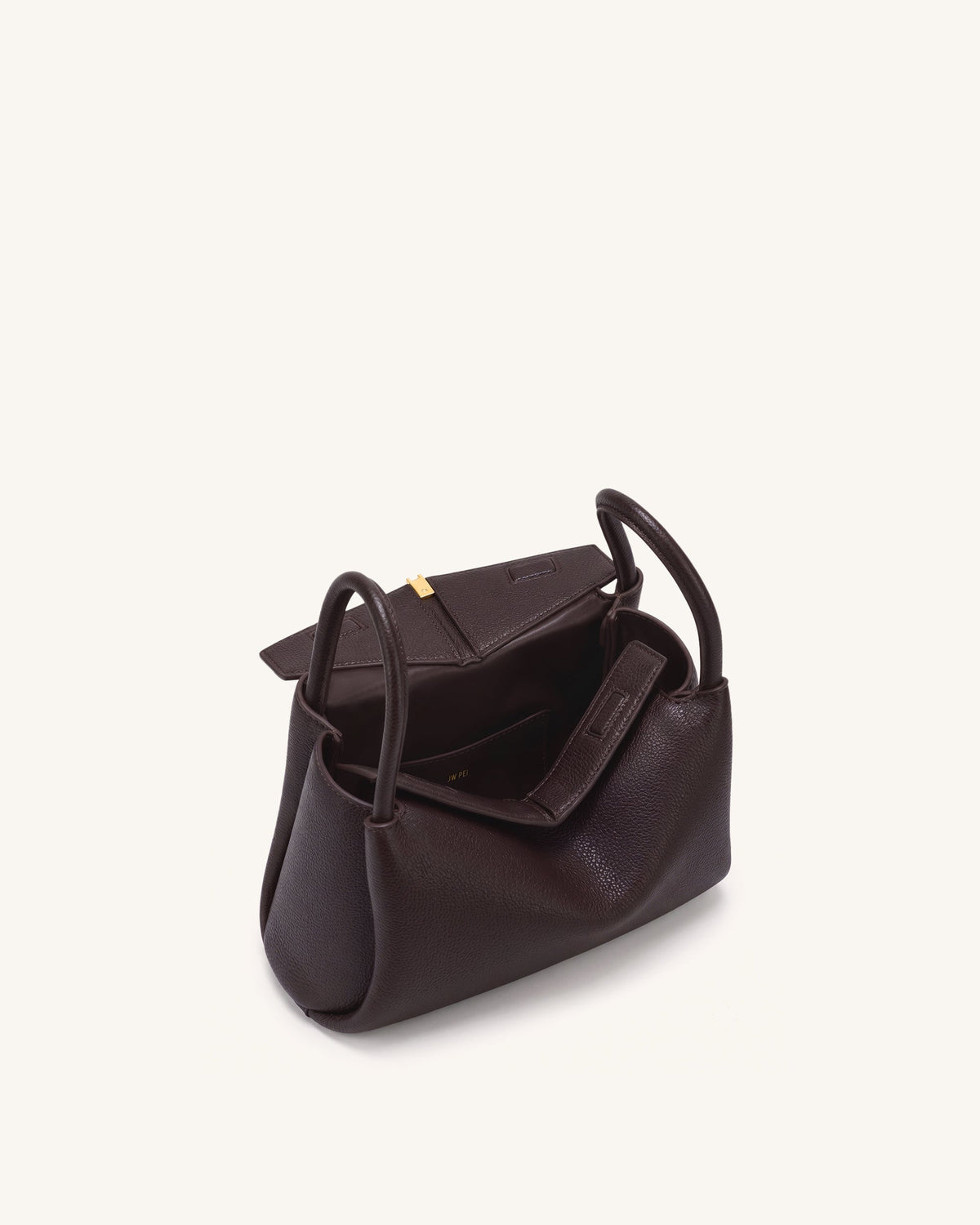 Maelle Dachshund Charm Double Handle Bag - Dark Brown | JW PEI
