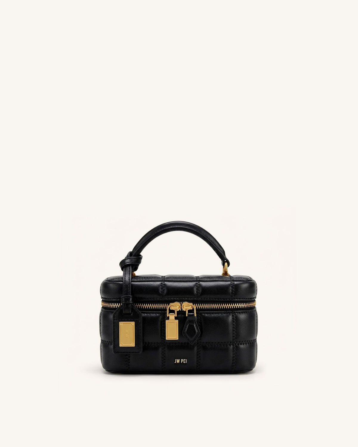 Cleo Box Shape Top Handle Bag - Black | JW PEI