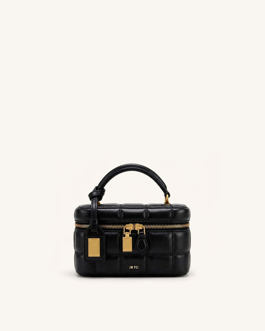 Cleo Box Shape Top Handle Bag - Black | JW PEI