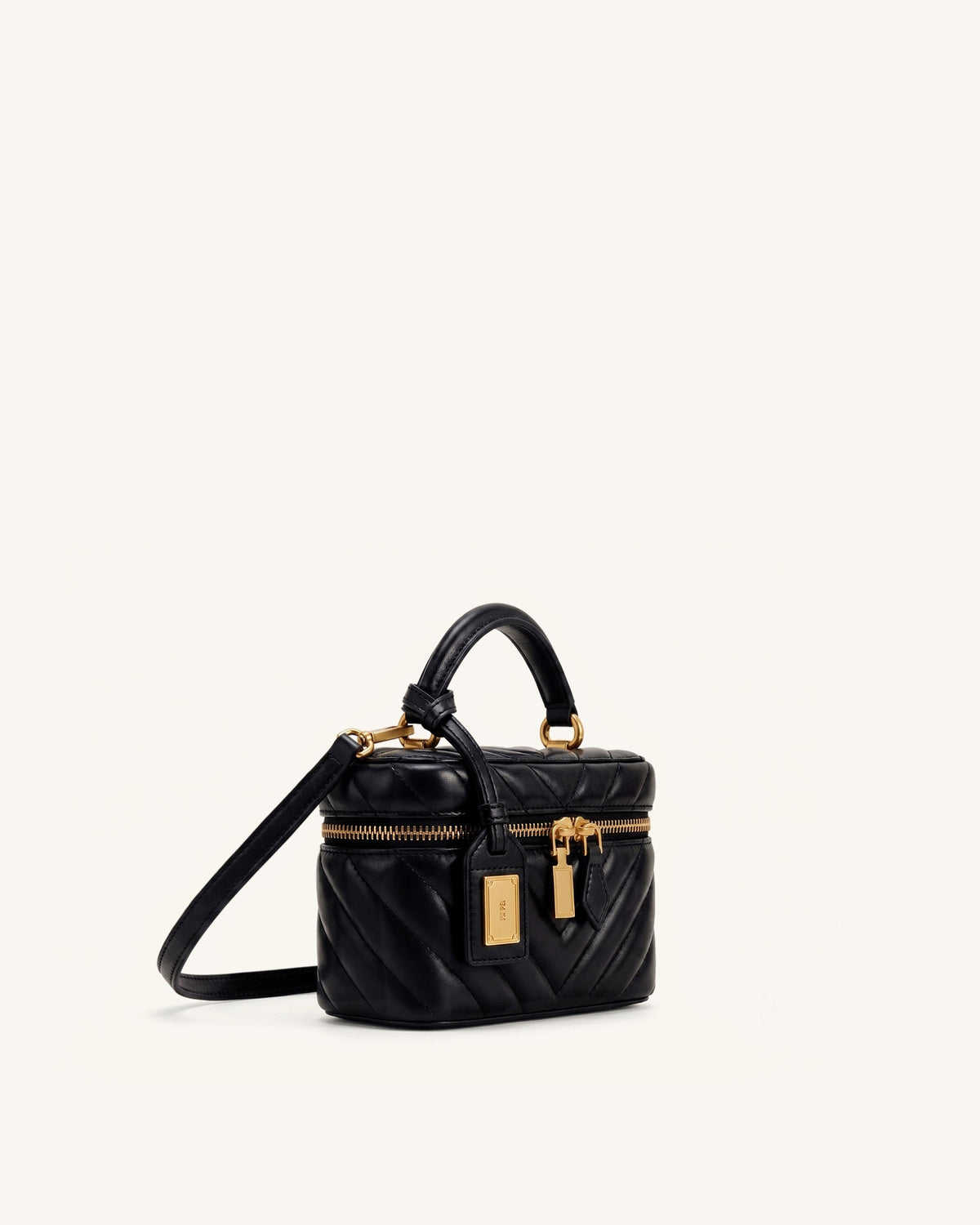 Cleo Box Shape Top Handle Bag - Charcoal Black | JW PEI