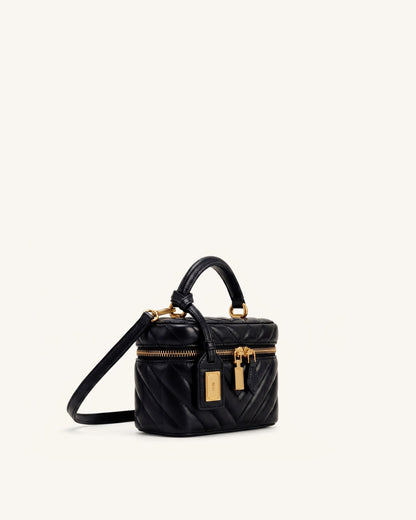 Cleo Box Shape Top Handle Bag - Charcoal Black | JW PEI