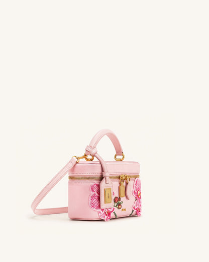Cleo Embroidered Box Shape Top Handle Bag - Sakura Pink | JW PEI