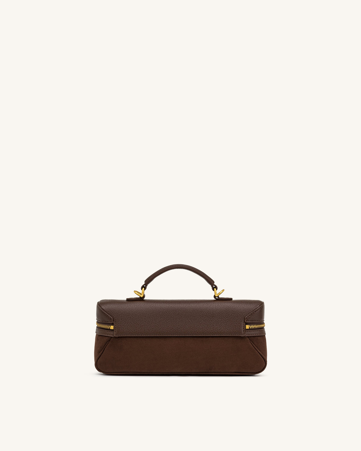 Cleo Faux Suede Vanity Bag - Dark Brown | JW PEI