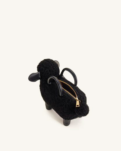 Luna Sheep Top Handle Bag - Black | JW PEI