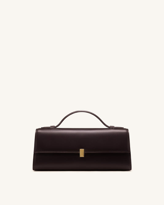 Delphine Flap Top Handle Bag - Dark Brown | JW PEI