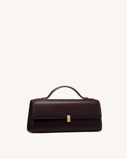 Delphine Flap Top Handle Bag - Dark Brown | JW PEI