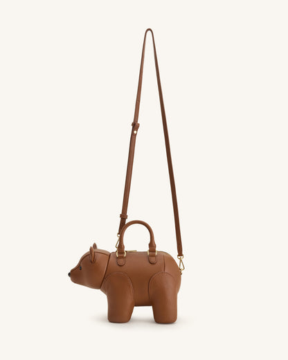 Bernie Bear Top Handle Bag - Brown | JW PEI