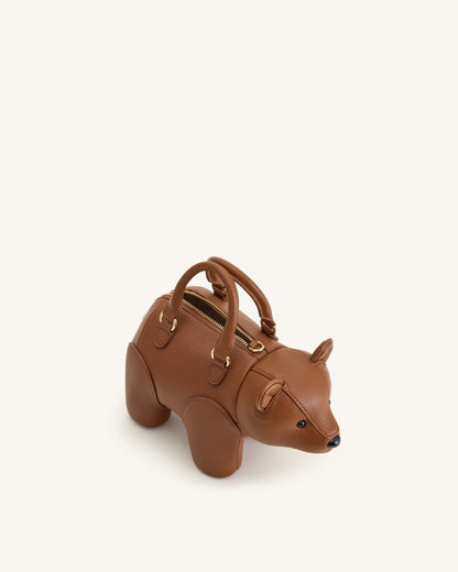 Bernie Bear Top Handle Bag - Brown | JW PEI