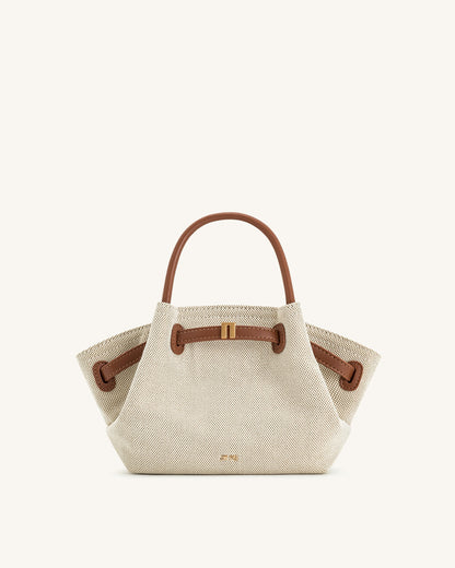 Hana Mini Tote Bag - Brown Canvas | JW PEI