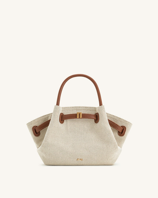 Hana Mini Tote Bag - Brown Canvas | JW PEI