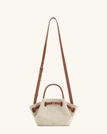 Hana Mini Tote Bag - Brown Canvas | JW PEI