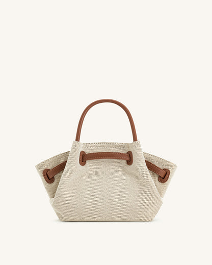 Hana Mini Tote Bag - Brown Canvas | JW PEI