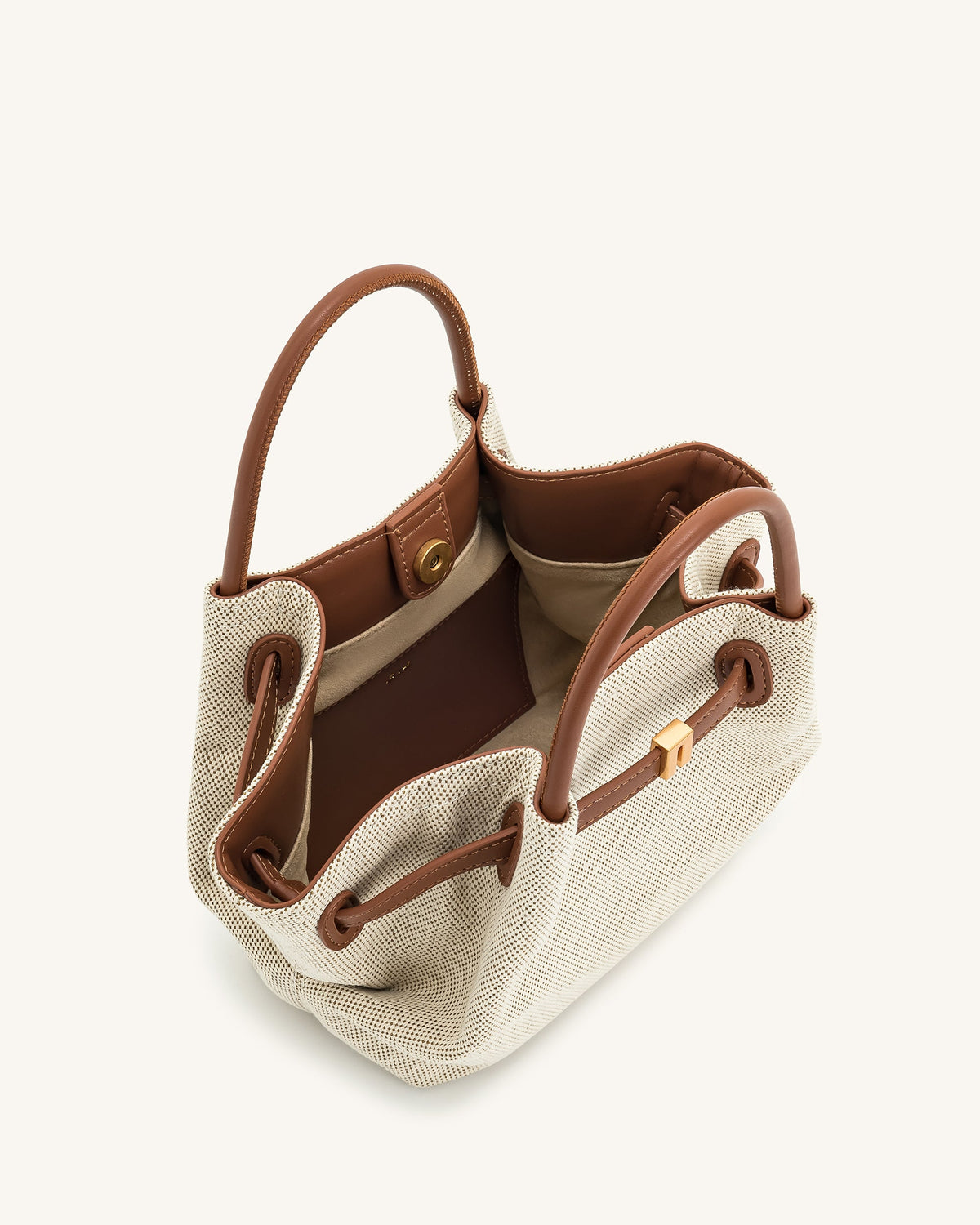 Hana Mini Tote Bag - Brown Canvas | JW PEI