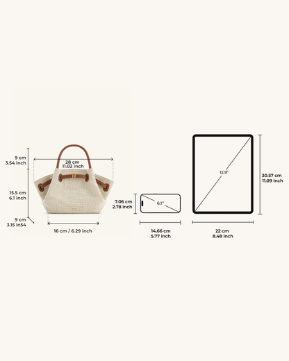 Hana Mini Tote Bag - Brown Canvas | JW PEI