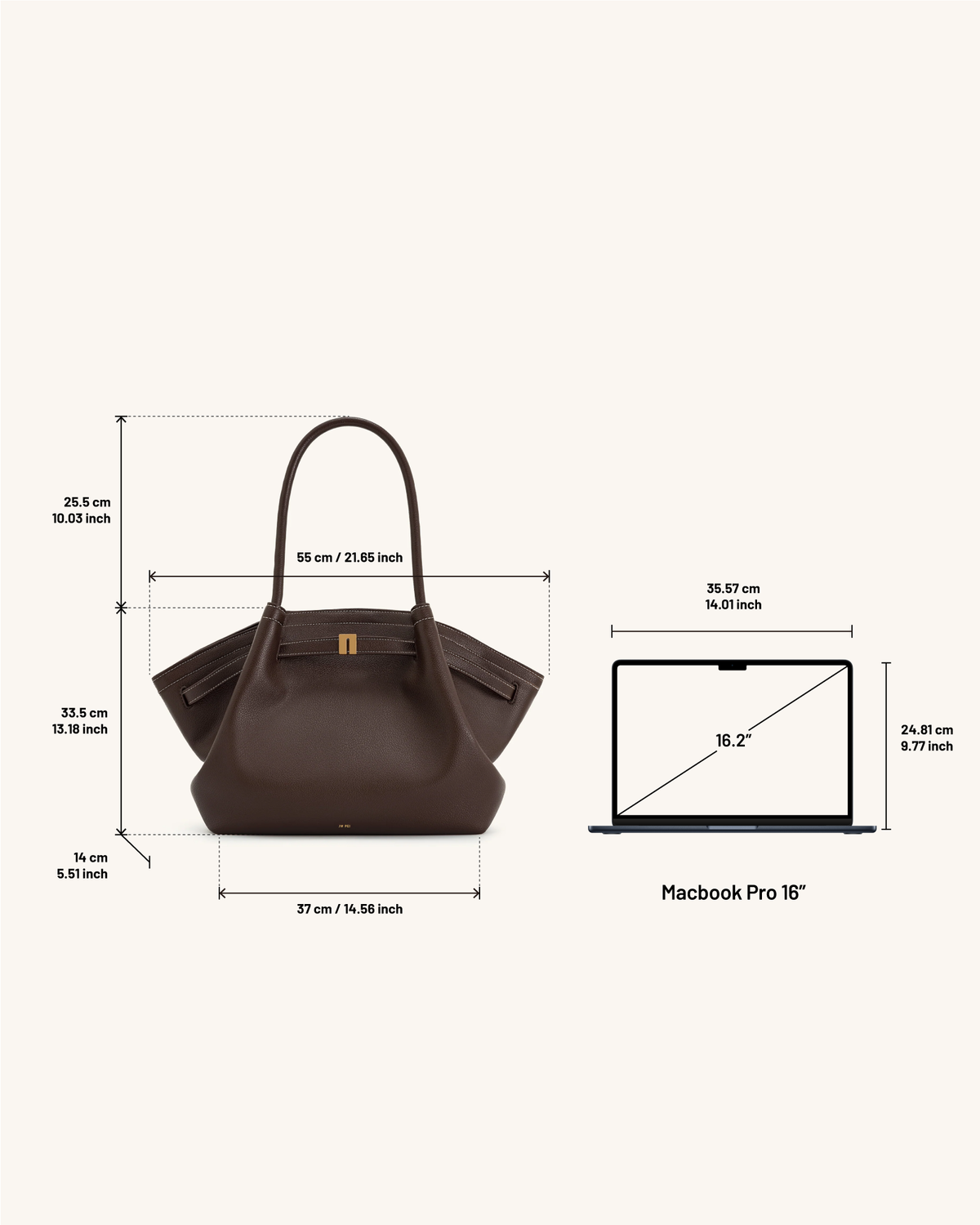 Hana Large Tote Bag - Dark Brown | JW PEI