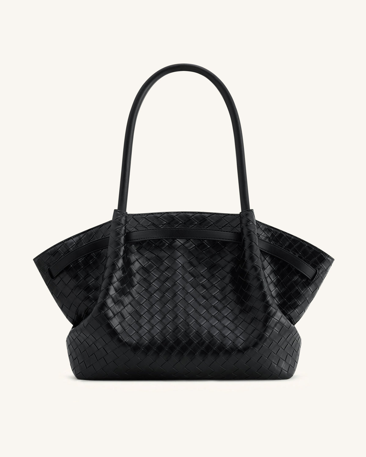 Hana Large Weave Texture Tote Bag - Black | JW PEI