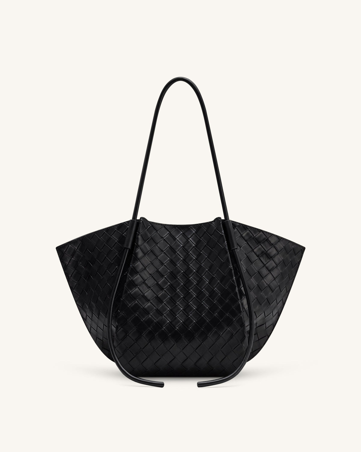 Nala Wide Weave Texture Tote Bag - Black | JW PEI