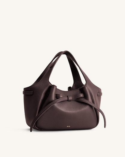 Mabel Soft Bow Tote Bag - Dark Brown | JW PEI