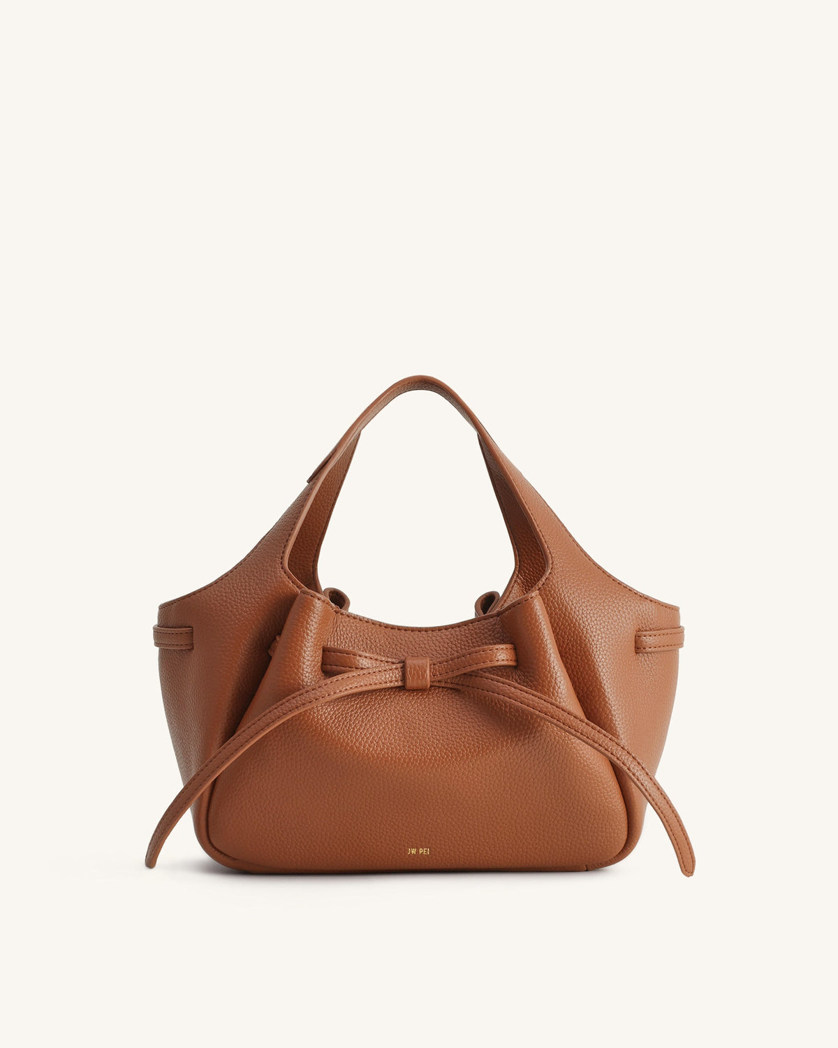 Mabel Soft Bow Tote Bag - Caramel Brown | JW PEI