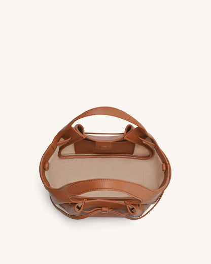 Mabel Soft Bow Tote Bag - Caramel Brown | JW PEI