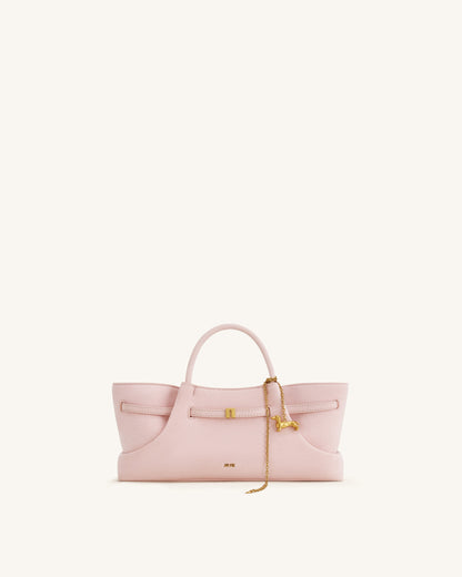 Maeve Dachshund Metal Charm Faux Suede Tote Bag - Pink | JW PEI