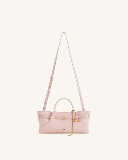 Maeve Dachshund Metal Charm Faux Suede Tote Bag - Pink | JW PEI