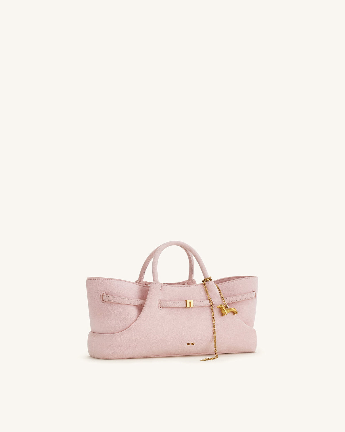 Maeve Dachshund Metal Charm Faux Suede Tote Bag - Pink | JW PEI