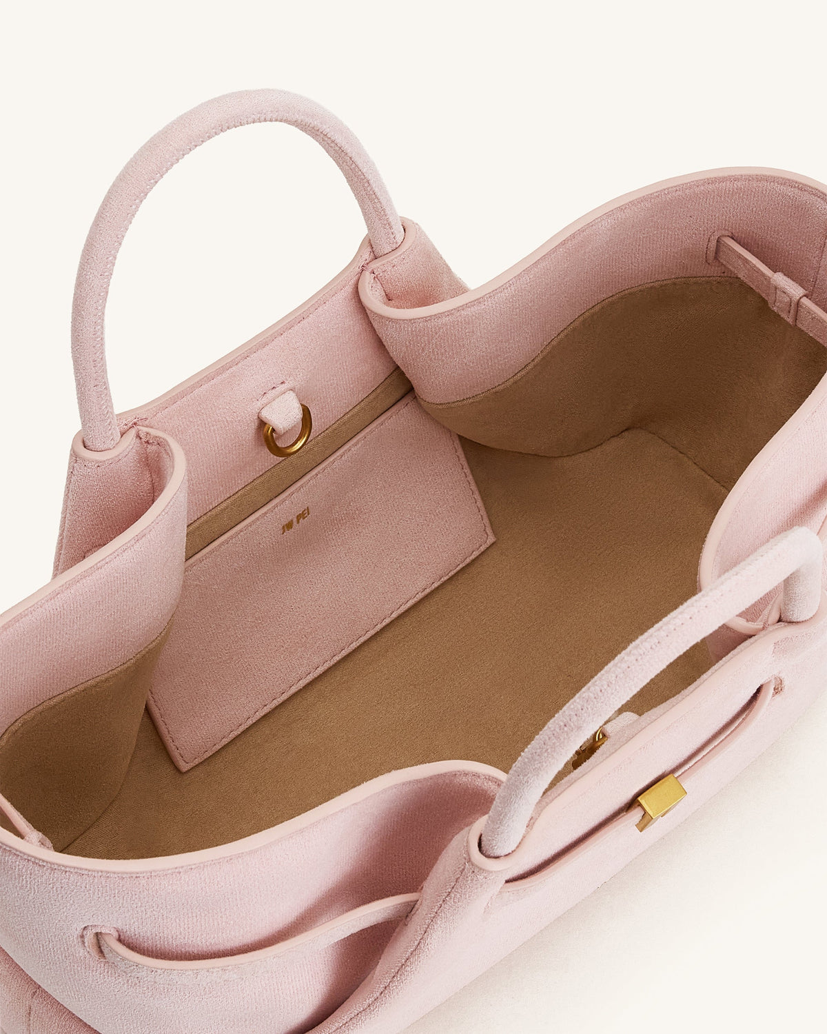 Maeve Dachshund Metal Charm Faux Suede Tote Bag - Pink | JW PEI