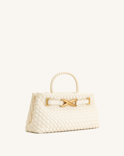 Elora Woven Tote Bag - White | JW PEI