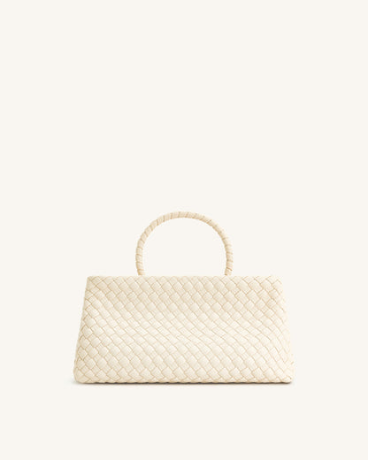 Elora Woven Tote Bag - White | JW PEI