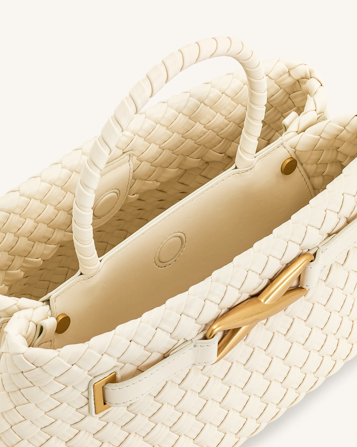 Elora Woven Tote Bag - White | JW PEI